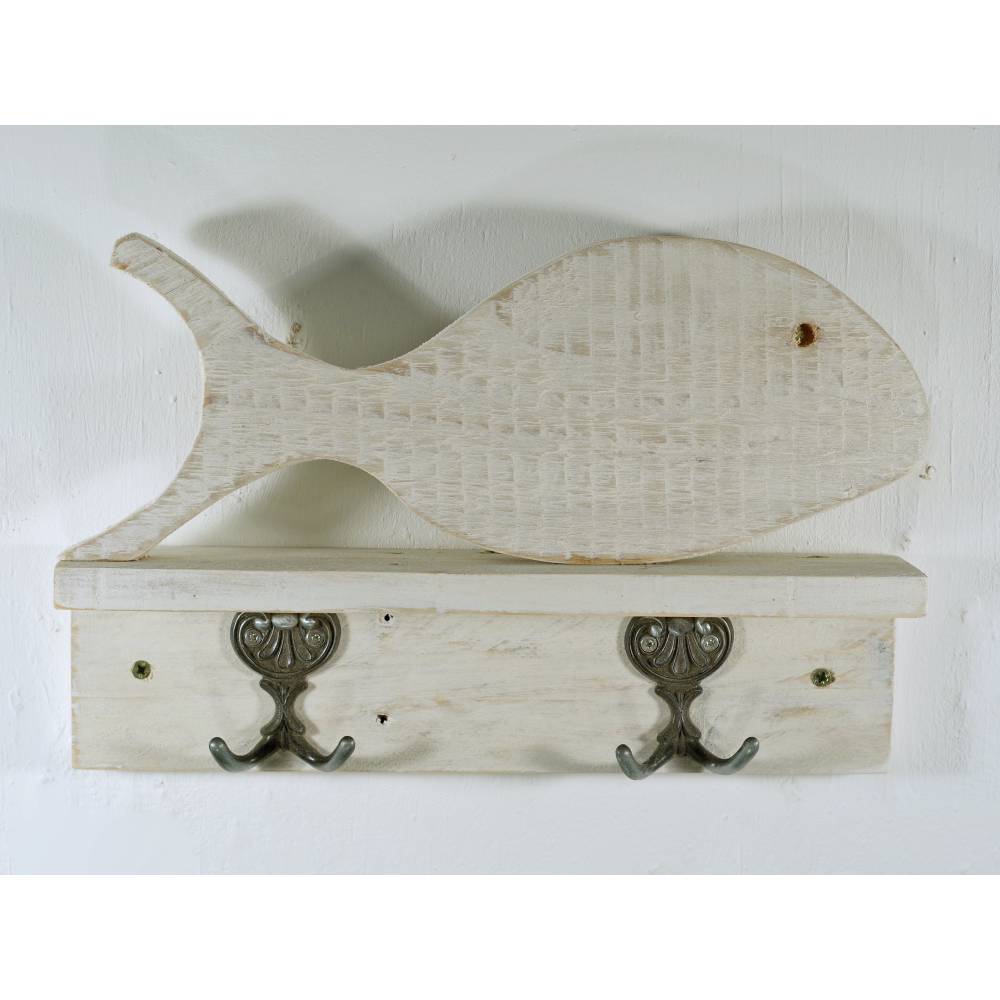 Garderobe, Schlüsselleiste, Wohnen, Deko, Fisch aus Holz, Hakenleiste, Schlüsselbrett, Hakenbrett, Dekoration, Altholz, Bild 10