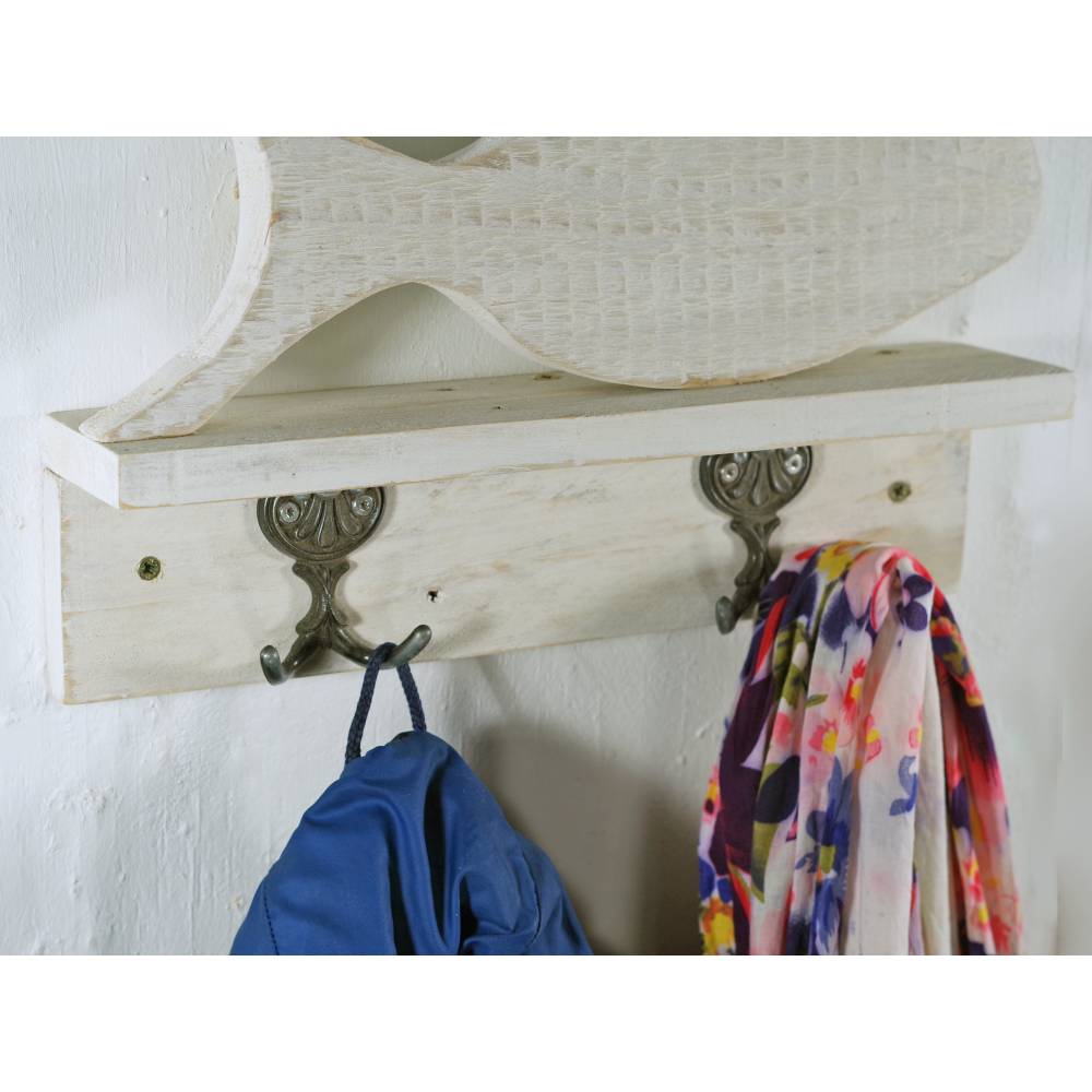 Garderobe, Schlüsselleiste, Wohnen, Deko, Fisch aus Holz, Hakenleiste, Schlüsselbrett, Hakenbrett, Dekoration, Altholz, Bild 3