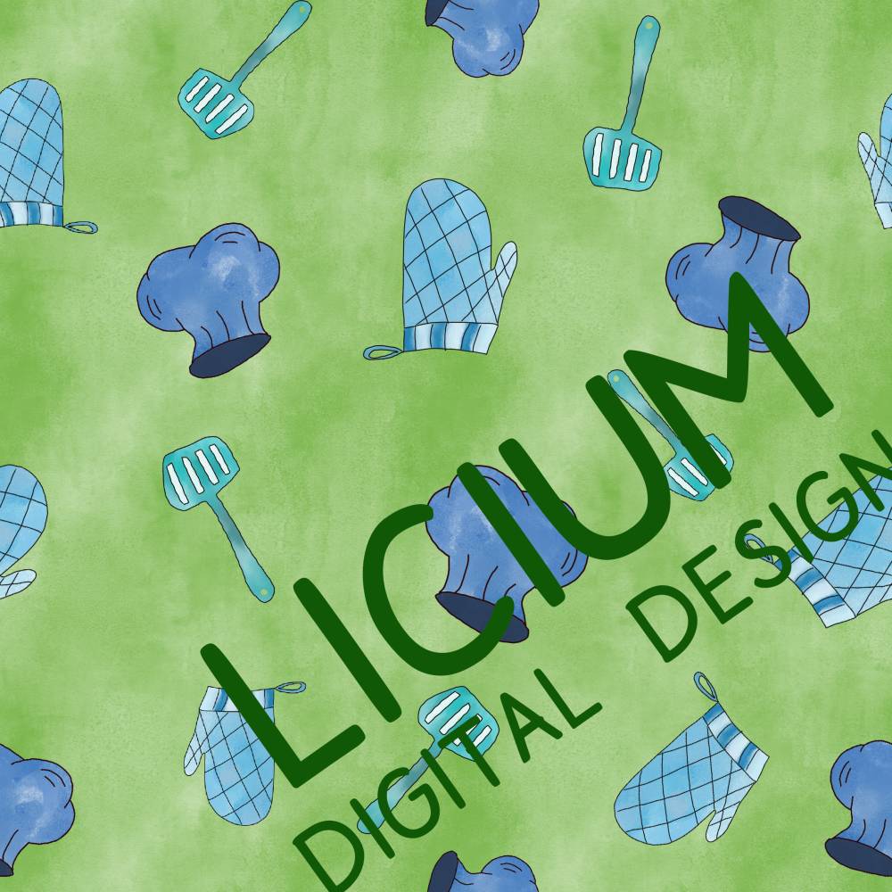 Endlosmuster für Stoffe - Patterndesign - Nahtlosmuster -digitale Datei -Kochmütze, Wender und Handschuh- Farbe 008  jpg Bild 1