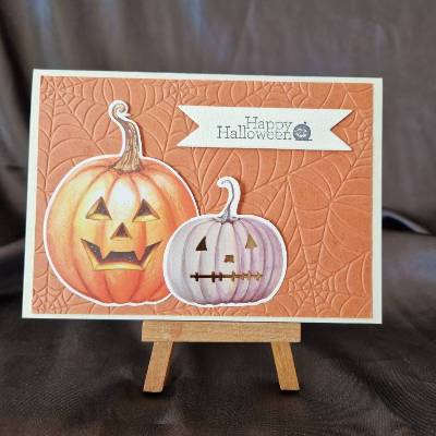 Happy Halloween - Kürbise - Spinnennetz - Einladung