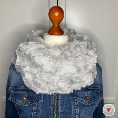 Loop Schal * Plüschfell * weiß