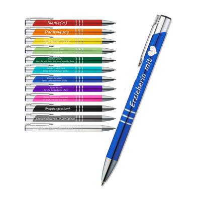 Abschiedsgeschenk Erzieherin mit Herz | Geschenk Lehrerin | Geschenkidee Tagesmutter | Kugelschreiber mit Gravur | Danke