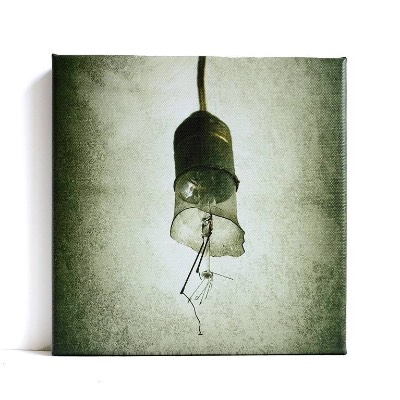 Leinwand Zerplatzte Glühbirne – Industrial Lost Place Wandbild 20×20 cm