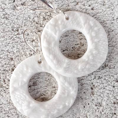 PORZELLAN Schmuck Ohrringen Ohrhänger Ohrstecker Creolen Designerschmuck, Sommer Trend Unikat