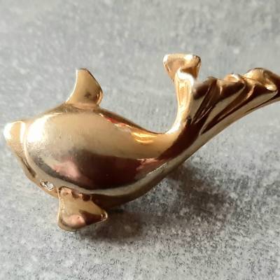 Brosche " Fisch " , Strass
