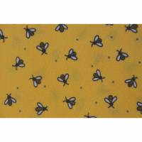 gelber Baumwollstoff mit Bienen All The Buzz 50 x 112 cm Nähen Bienenwachstuch Patchwork
