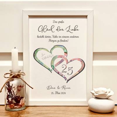 Personalisiertes Geldgeschenk Silberhochzeit – Einzigartiges Erinnerungsstück mit Namen & Datum