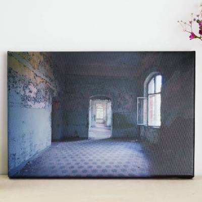 altes Krankenhaus mit offenem Fenster Leinwand Druck Fotografie 20 x 30 cm Kunst Fotografie Wanddeko Wandbild