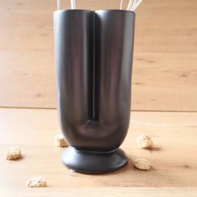 Tischdeko Vase doppelt schwarz