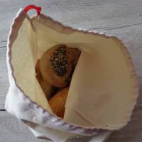 Stoff Brotbeutel Brötchenbeutel Blanco Natur mit Kordelzug vielseitig nutzbar Gebäcktasche Obstbeutel Wurstbeutel