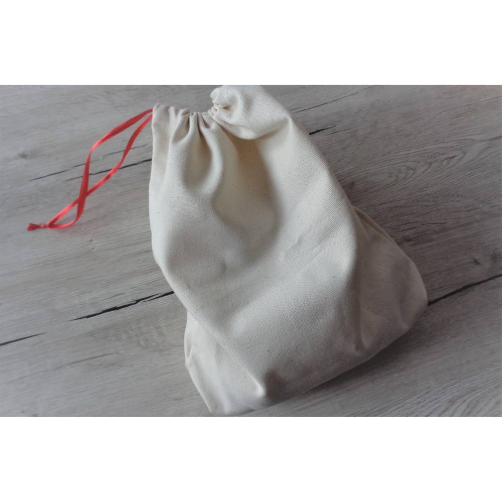Stoff Brotbeutel Brötchenbeutel Blanco Natur mit Kordelzug vielseitig nutzbar Gebäcktasche Obstbeutel Wurstbeutel Bild 4