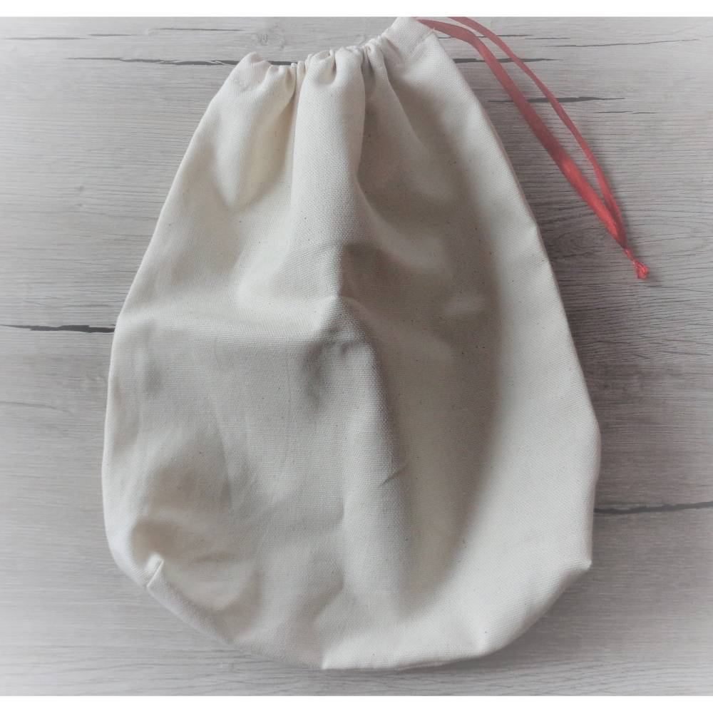 Stoff Brotbeutel Brötchenbeutel Blanco Natur mit Kordelzug vielseitig nutzbar Gebäcktasche Obstbeutel Wurstbeutel Bild 6