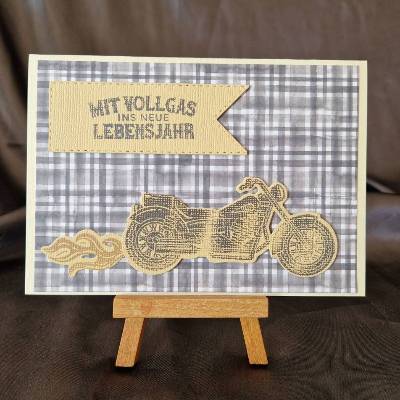 Mit Vollgas ins neue Lebensjahr - Geburtstagskarte - Motorrad