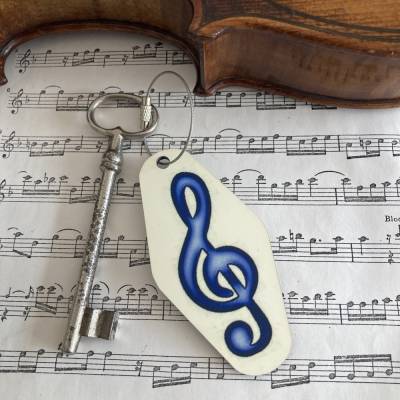 Personalisierbarer Musik Schlüsselanhänger Notenschlüssel Klavier Schlüsselbund Anhänger Geige Cello Schlüssel Gesang 