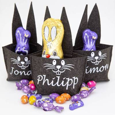 Filztüte Ostertüte Osterkörbchen personalisiert mit Namen