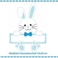 Stickdateien Hasenbotschaft Junge 13x18