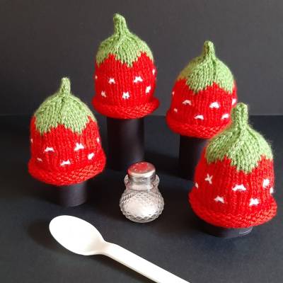 Eierwärmer Fliegenpilz, gestrickt, 4 Stück