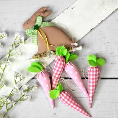 Dekogirlande Hase & Möhren ~ Ostern | Stoffgirlande