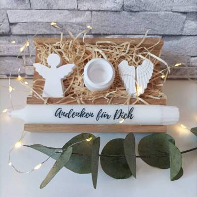 Geschenkset Trauer – Trostspendende Geschenkbox Andenken mit Kerze & Engel aus Raysin