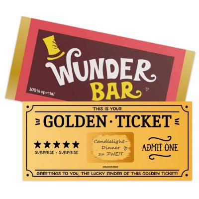 Rubbelkarte zum selbstbeschriften Golden Ticket Gutschein Rubbellos