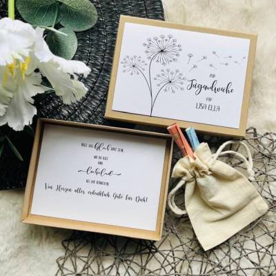 Personalisiertes Geldgeschenk zur Jugendweihe – Geld Geschenkbox mit Glückwunschkarte zur Jugendweihe