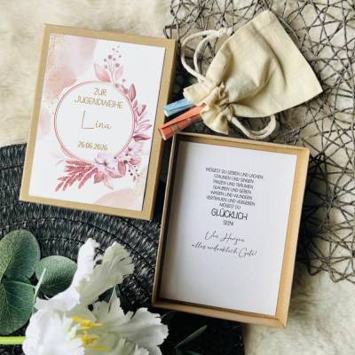 Personalisiertes Geldgeschenk Jugendweihe für Mädchen -  Geld Geschenkverpackung zu Jugendfeier - Geschenkbox