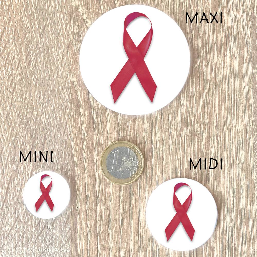 AIDS Schleife Button 3 Größen zur Wahl Bild 4