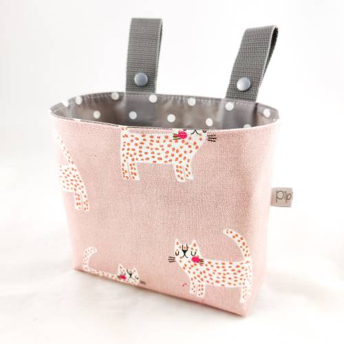 Lenkertasche gepunktete Katze (innen Wachstuch)