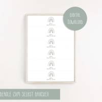 Servietten Banderole | Taufe Regenbogen mint | Getränkebanderole | neutrale Taufdeko oder Gastgeschenk | PDF Download