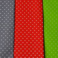 Baumwollstoff mit kleinen Tupfen rot kiwi grau 50 x 150 cm