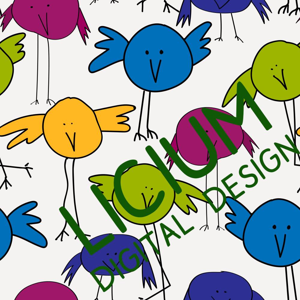 Endlosmuster für Stoffe - Patterndesign - Nahtlosmuster -digitale Datei -Piepmatz - Farbe  001  png Bild 1