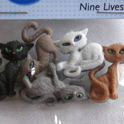 Dress it up Knöpfe    Katzen    (1 Pck.)   Nine Lives    Kinderknöpfe