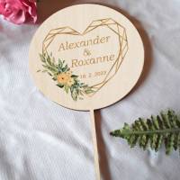 Caketopper Pflanzenstecker Acryl Holz Geometric Heart