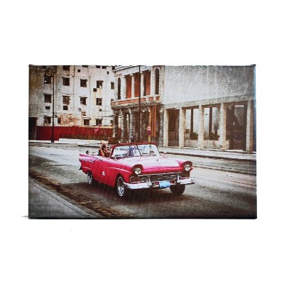 Leinwand Pinker Cadillac Havanna – Kuba Oldtimer 20×30 cm