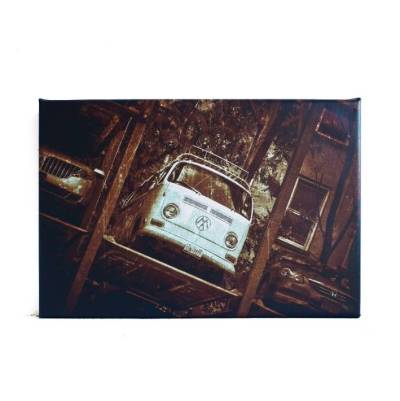 Leinwand Vintage Bus New York – Retro Van 30×20 cm