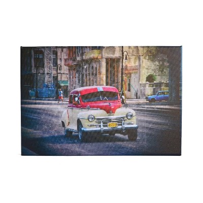 Leinwand Kuba Oldtimer – Rot Weiß in Havanna 20×30 cm