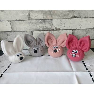 Ostern Osterhase Deko Hase Plüschhase in weiß, grau, rosa und dunkelrosa