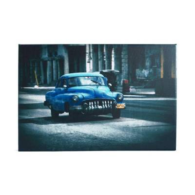Leinwand Havanna Oldtimer – Blauer US Klassiker 30×20 cm