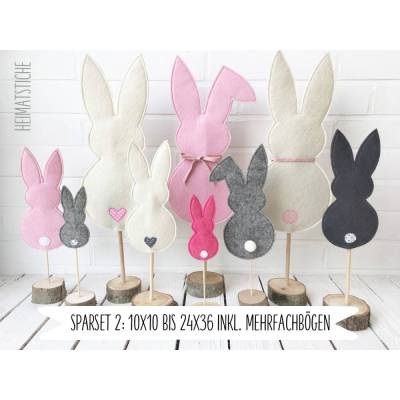 ITH Hase 10x10 bis 24x36 SPARSET 2 Stickdatei
