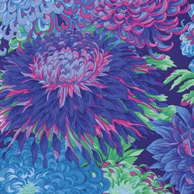 Patchworkstoff Japanese Chrysanthemum Blue PWPJO41 von Philip Jacobs – 100% Baumwolle, leuchtend blau, ideal zum Quilten & Nähen