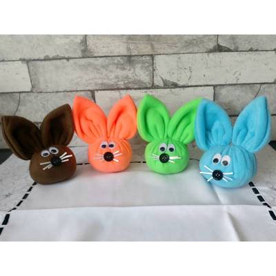 Ostern Osterhase Deko Hase Plüschhase in braun, orange, grün und hellblau