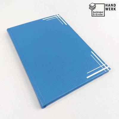 Adressbuch, A5, lagune-blau weiß,  Passwörterbuch, Hardcover