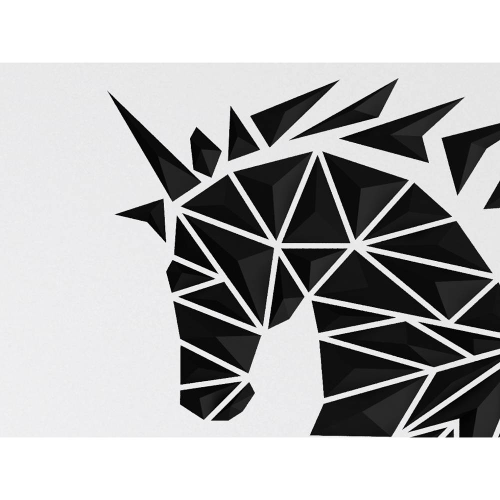 stl 3mf Pferd/Einhorn geometrisch 3D Druck Datei Download Bild 2