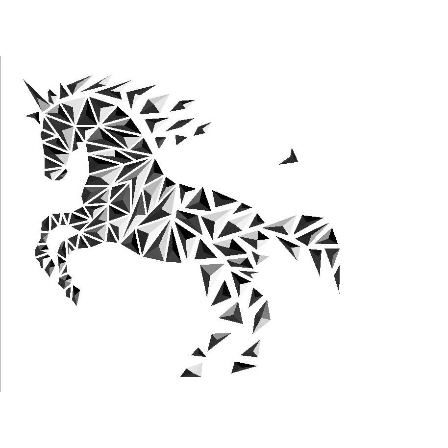 stl 3mf Pferd/Einhorn geometrisch 3D Druck Datei Download Bild 3