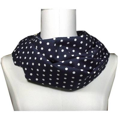 Geschenk Frau-Damen Loop-Geschenk Geburtstag-Schal blau weiß mit Punkten-Baumwollschal-Geschenkidee Nichte Enkelin
