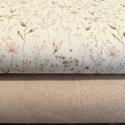 ab 50cm Jersey Blumenwiese Watercolor - Trockenblumen Aquarell Druckstoff