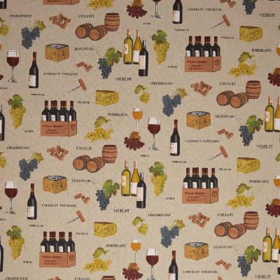 Deko Druck Emma Leinenoptik  Käse, Wein, beige (1m /13,00€)