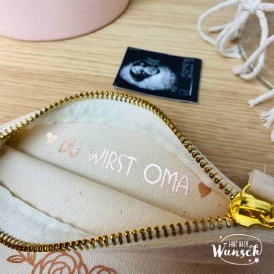 Mama, du wirst Oma | Mama | Oma | Überraschung an die Oma | Mitteilung an die werdende Oma | Geschenk Oma | Täschchen 