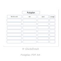 Putzplan pdf A4 zum selbst ausdrucken, weiß