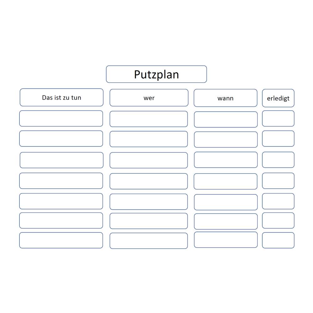 Putzplan pdf A4 zum selbst ausdrucken, weiß Bild 2